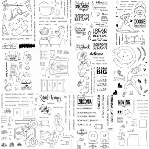 Leisure Reading Person Animals Tortoise Clear Silicone Stamps DIY Scrapbook Card Album Make Crafts Stencil Embossing New 2020