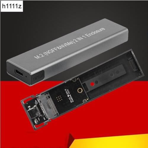 USB Type C SSD Enclosure M2 SSD Case Box External Hard Disk Case for M.2 NGFF NVME SATA M/B Key Hard Drive Case Realtek RTL9210B