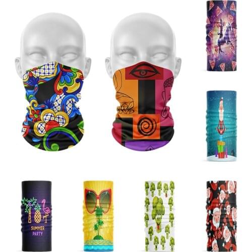 Unisex Summer Turban Creative Design Cartoon Anime Bandana Microfiber Seamless Tubular Scarf Sports Dust-Proof Hijab Scarf buffe