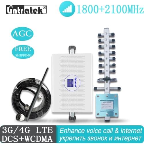 Freeship Signal Booster 1800 2100 mhz 4G 3G Repeater UMTS Cell Amplifier Dual Band LTE 3G WCDMA 2100 Cellular Hot sale mobile