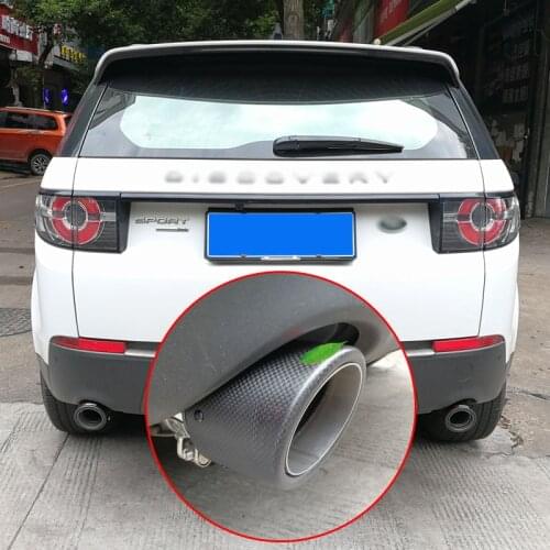 High Grade Carbon Fiber+Stainless Steel Tail Exhaust Pipe Straight Muffler Edge End Tips Fit For Land Rover Discovery 2016-2018