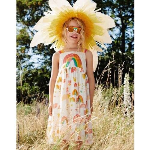 1-12 years summer children clothing Rainbow Digital print Girls sling skirt cotton dress kids dresses for girls Graffiti Rainbow