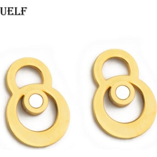 Uelf Bohemian Lovely Round Earring For Women Trendy White Shell Statement Wedding Stainless Jewelry Gift