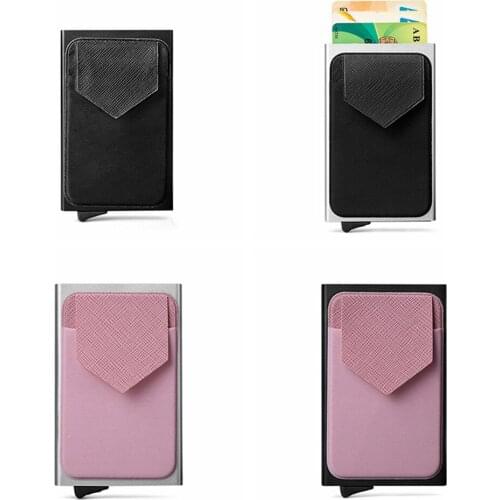 1 Piece Pu Leather Aluminum Credit Card Metal ID Card Holder Anti Rfid Wallet Business Card Holder Wallet For Credit Cards Case