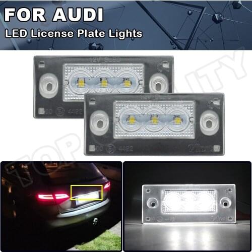 2PCS Brand New Error Free LED License Number Plate Light Lamps For Audi A4/S4 avant 1999-2001 For Audi RS4 B5,A3 2001-2003