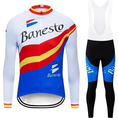 2020 Banesto cycling jersey Long Sleeve Cycling Jerseys Cycling clothes bike jersey Team bike bicycle Cycling jersey set