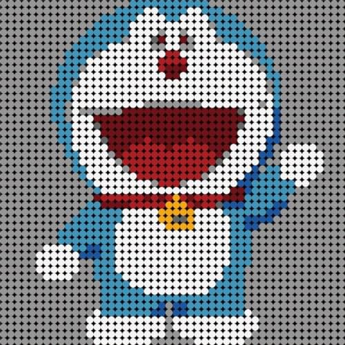 2304pcs Doraemoned Series Minnieed Pixel Mosaic Art Painting Building Blocks Bricks Designed Background Creative Diy Toys Gift