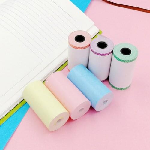 6pcs 57x30mm Portable Pocket Printer Paper Rolls Self-Adhesive Children Camera Instant Print Thermal Paper Replacement Parts