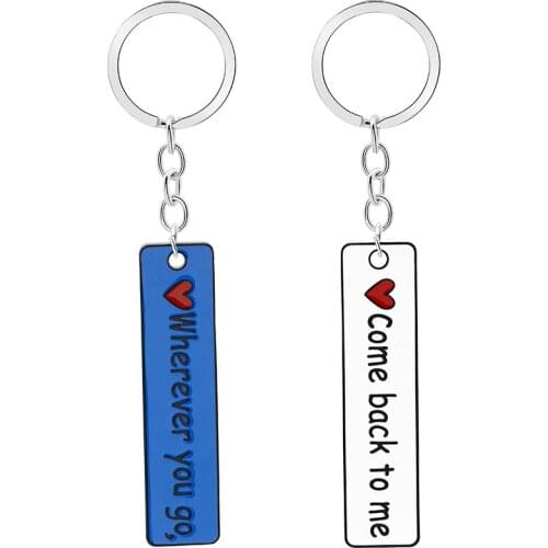 Cytheria "wherever you go,come back to me" letter lovers keychain new trendy keychains accessories