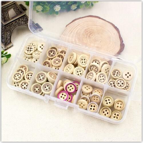 15061813,10 style mix 100pcs 15mm wood button wholesale Childrens clothes button accessories handmade art, clothing accessories