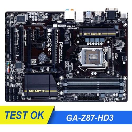 For Gigabyte GA-Z87-HD3 Original Motherboard LGA 1150 Intel Z87 DDR3 32GB PCI-E 3.0 SATA III For Z87-HD3 Used Desktop Mainboard