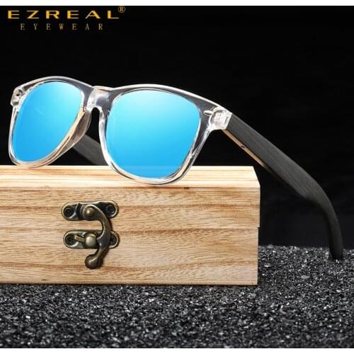 EZREAL Bamboo Sunglasses Men Women Travel Sunglasses Wooden Fashion Brand Sunglasses Male Female With Box