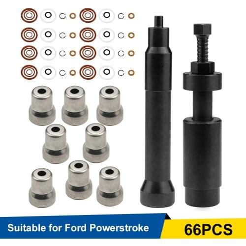 Sleeve Removal & Install Tool For Ford 6.0L 2003-2010 NAVISTAR/INTL Engines Injector Sleeves Rail Injector O-Ring Kits w/ Clips