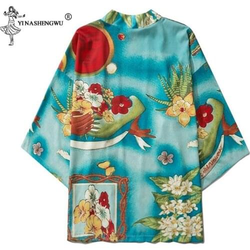 Kimono Streetwear Men Women Fashion Cardigan Harajuku Anime Robe Clothes Travel Thin Blouses Kimonos Japanese Style Casual