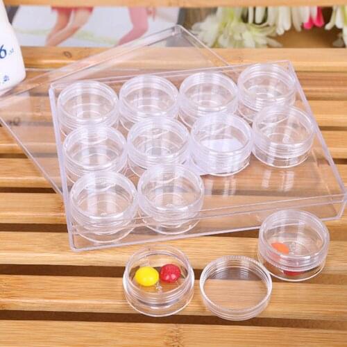 12 Grids Bottles Rhinestone Beads Storage Box Nail Art Jewelry ContainerStorage Box Diamond Painting Accessories
