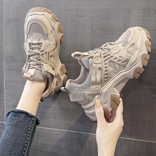 Women Sneakers Fashion Mesh Chunky Sneakers Casual Shoes Autumn Reflective Comfortable Thick Sole White Dad Flats Platform Shoes