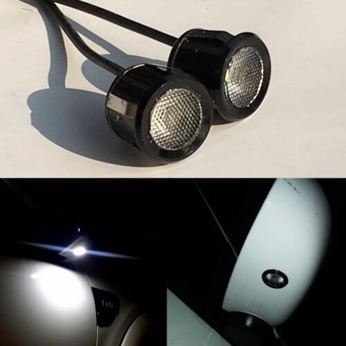 2Pcs 12v Waterproof Mini Led eagle eye DRL Day running light Car Rear side view Mirror styling light Auto door step night lamp