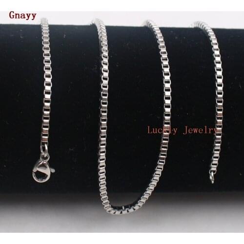 Lot A dozen of 12pcs wholesale 2mm/2.4mm/3mm Box Chain Stainless steel Necklace 18''-32'' wholesale in bulk Jewelry