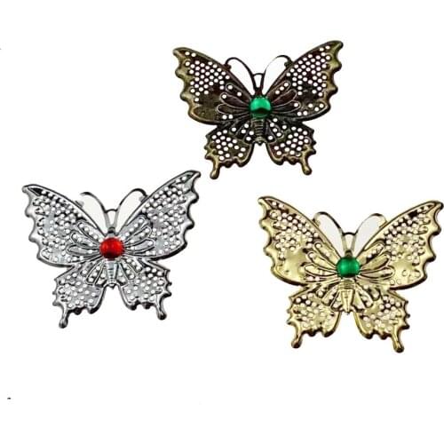 20Pcs/lot 40x48mm Butterfly Filigree Metal C Butterfly Filigree Metal Connector For Jewelry Making DIY Accessories Pendant