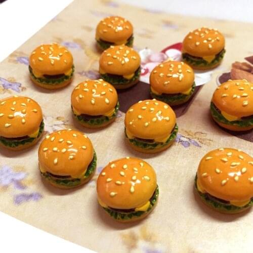 10Pcs Mini Simulation Food Hamburger Pretend Play For Doll Kitchen Toys Dollhouse Miniatures Classic Charms DIY Decoration