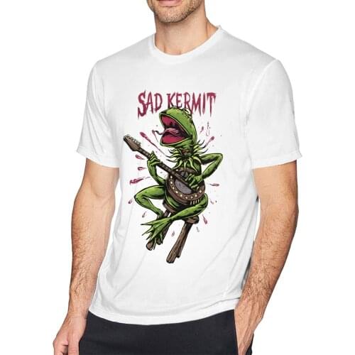 Martotoah Kermit Sad T-Shirts Mens Leisure Cotton Tee Crew-Neck Short Sleeve Shirts