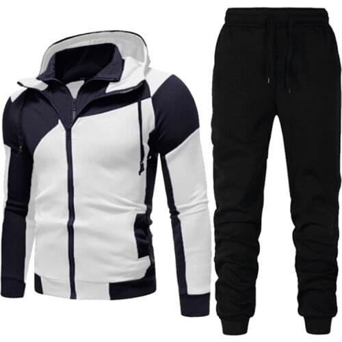 2021 Autumn Tracksuit Men 2 Pieces Sets Hooded Sweatshirts Mens Casual Zipper Hoodies Pants Suit Hombre Hoodies+jogger Pants
