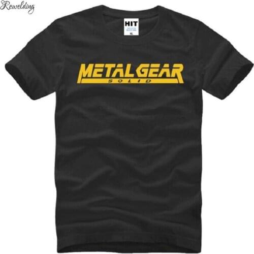 New MGS Metal Gear Solid T Shirts Men Cotton Short Sleeve Letter Printed Mens T-Shirt Fashion Male Top Tees Game Clothing