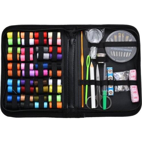 128pcs/Set Travel Sewing Box Kit Sewing Thread Stitches Knitting Needles Tools Quilting Stitching Embroidery Sewing Craft