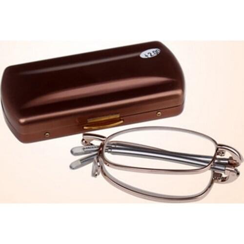 Glass Folding Reading Glasses Women Men Mini Foldable Adjustable Reader Hyperopia Presbyopic Eyewear Unisex 1.5 2.5 3.5