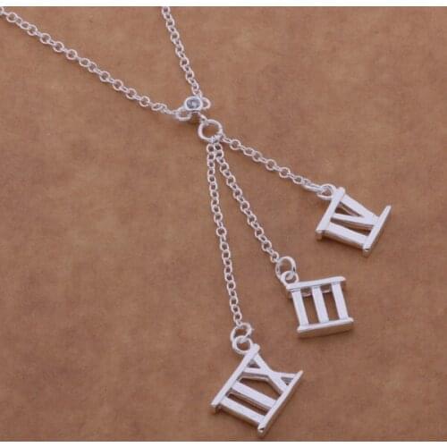 Wholesale Fashion Jewelry Necklace For Women Lady Wholesale Charm Silver Color Fashion Jewelry Pendant AN606/aigaizna