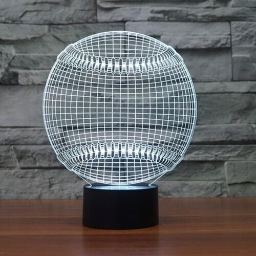 Factory wholesale Baseball Night Table Lamps For Living Room Led Acrylic Energy saving Gradual Change Table Desk Lamp