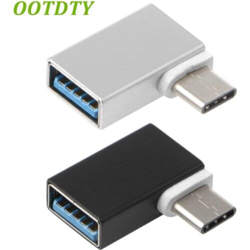90 Degree Type C To USB 3.0 Female Data OTG Converter For Macbook Android Phone