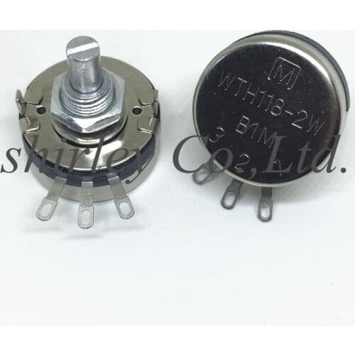 100% new WTH118-1A 2W 1K 2K2 4K7 10K 22K 47K 100K 220K 470K 1M ohm Rotary Taper Potentiometer switch 10PCS