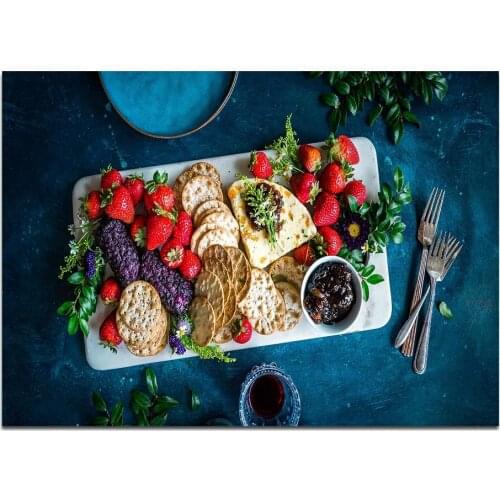 No Frame Fruits and Biscuits Poster Wall Art Print Canvas Painting Posters and Prints Wall Pictures Bedroom Kitchen Decoration