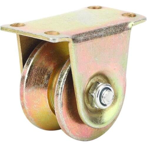 V-Groove Wheel 45# Steel V-Groove Industrial Wheel Sliding Door Track Rigid Caster Industrial Guiding Pulley