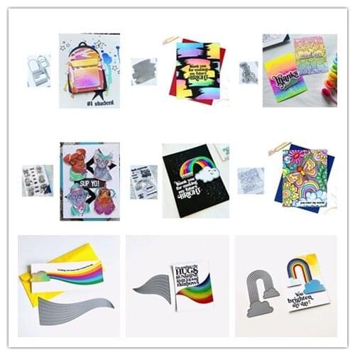 Rainbow Transparent Clear Stamps and cutting dies for DIY Scrapbooking/Card Making/Kids Christmas Fun Decoration Supplies
