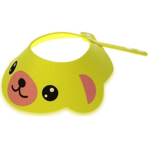 Baby Kid Toddler Bath Shower Cap Hat Wash Hair Shampoo Shield Adjustable Yellow