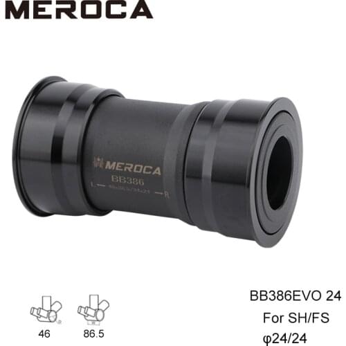 MEROCA BB386 Road Bike Push-in Bottom Bracket 24mm Crank Center Adapter