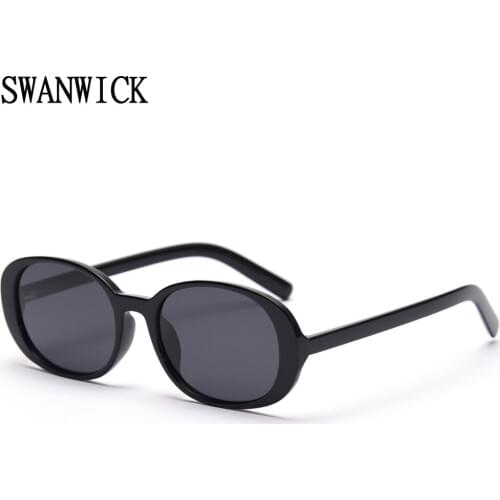Swanwick oval sunglasses men retro TR90 polarized sun glasses round women ultralight glasses frame black brown driving Summer