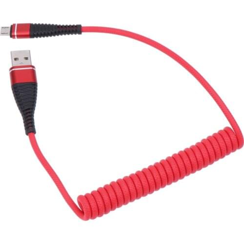 Telescopic Mobile Phone Charging Cable Portable Data Line Useful Data Transmission Charger for (Android, Red)