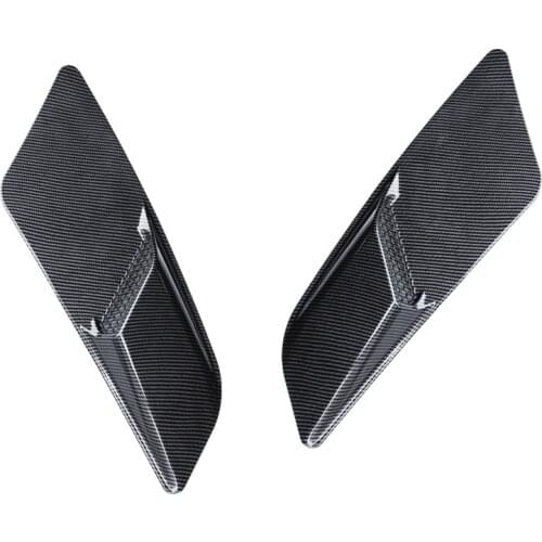 Carbon Fiber Pattern Front Hood Air Intake Trim Scoop Vent Guards Heat Extractor Insert Vent for Ford Mustang 2015-2017