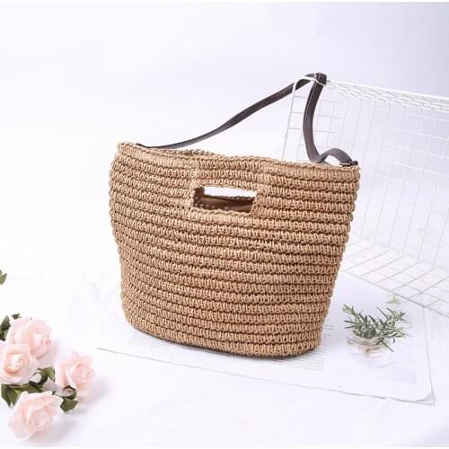 Wicker Woven Rattan Crossbody Bags for Women Summer Beach Straw Handbag Bohemia Travel Large Capacity Shoulder Shopper Totes