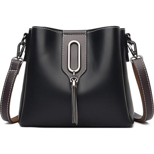 PU Leather Bucket Shoulder Crossbody Bag For Women 2021 Designer Simple Trendy Luxury Solid Color Handbags Female Travel bolso