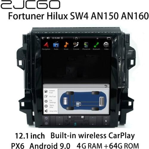 Car Multimedia Player Stereo GPS NAVI DVD Radio Navigation Android Screen for Toyota Fortuner Hilux SW4 AN150 AN160 2015~2020