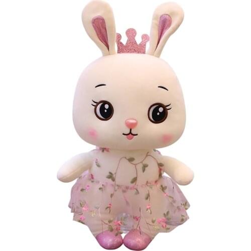 1pc Cute Rabbit with Lace Skirt Plush Toys Soft Stuffed Dolls Lovely Animal Sleeping Pillows for Kids Baby Girls Gifts