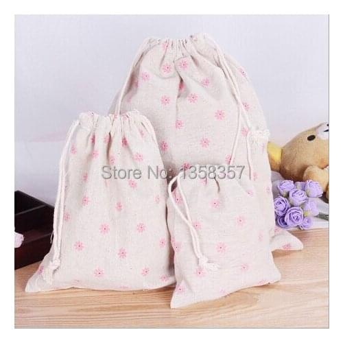 100pcs/lot wholesale jute/linen/flax drawstring gift bags for cosmetic/ring/gadget packaging,Size be customized,Various colors