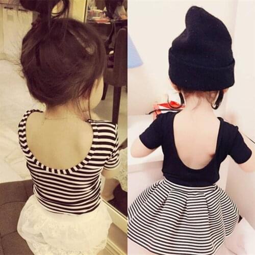 2020 Girl Fashion Sexy Short Sleeve T-Shirt Kids Baby Children Summer Tee 4139