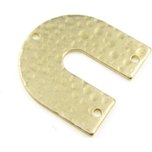 Brass earring charm Brass connect U shaped 21.5x21x1mm raw brass pendant -6pcs R1473