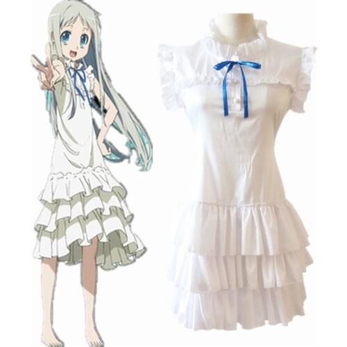 Takerlama Anime Anohana Cosplay Menma Honma Meiko The Flower We Saw That Day Costume Dress for Halloween Party Female Role Play