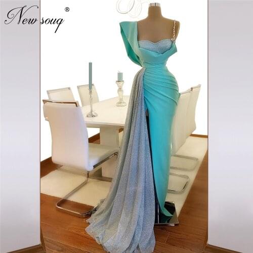 Arabic Glitter Evening Dresses Formal Party Gowns Islamic Dubai Split Long Prom Dresses Woman 2020 Kaftans Vestidos De Fiesta